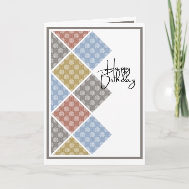 Carte Rustique Arabesque Anniversaire Dusky Tones (Devant)