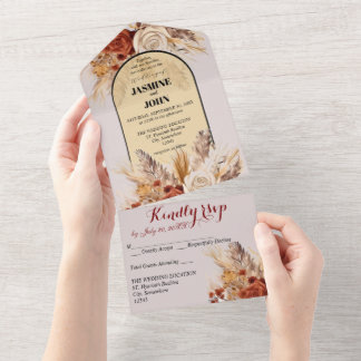 Carte Rustique Boho Mariage