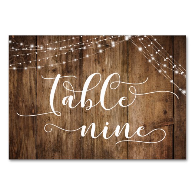 Carte Rustique Brown Bois & Chaînes de lumière Tab (Dos)