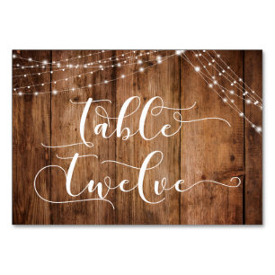 Carte Rustique Brown Bois & Lumières Table Douze
