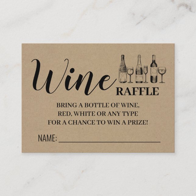Carte Rustique Couples Couples Ticket Raffle Vin D (Devant)