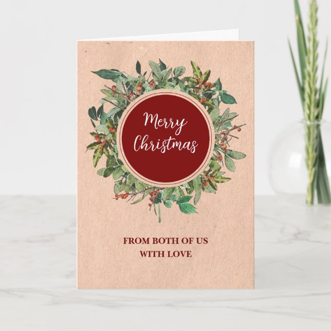 Carte Rustique De Deux Vacances De Noël (Devant)
