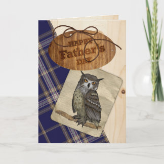 Carte rustique de fête des pères en bois et de