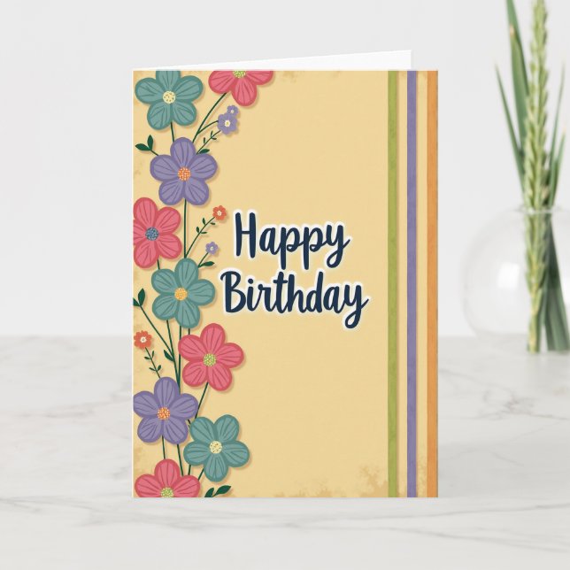 Carte rustique de joyeux anniversaire (Devant)