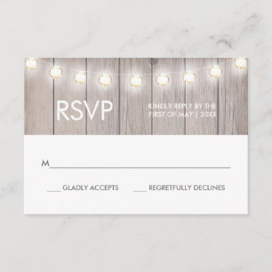 Carte rustique de RSVP souillée par coeur