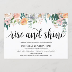 Carte rustique d'invitation de brunch de mariage