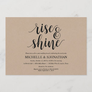 Carte rustique d'invitation de brunch de mariage