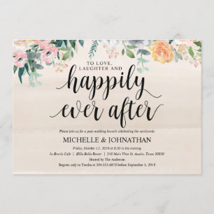 Carte rustique d'invitation de brunch de mariage