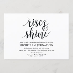 Carte rustique d'invitation de brunch de mariage
