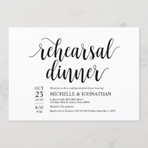 Carte rustique d'invitation de dîner de répétition