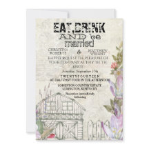 Carte rustique d'invitation de weddibg