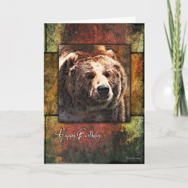 Carte Rustique encadrée Grizzly (Devant)