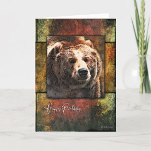 Carte Rustique encadrée Grizzly