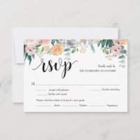 Carte Rustique Floral Dusk Mariage Réponse (repas)