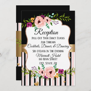 Carte Rustique Floral Mariage Réception