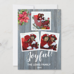 Carte Rustique Grange Personnalisée Avec 3 Photos