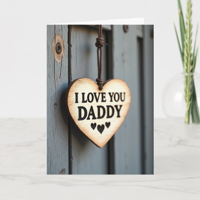 Carte rustique "Je t'aime Papa" (Devant)