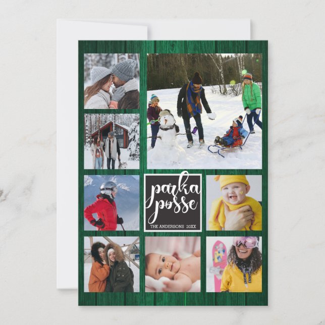 Carte Rustique Noël 🎄 Parka Posse Barn Bois (Devant)