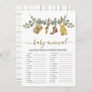 Carte Rustique Petit Pêcheur Bébé Animal Douche