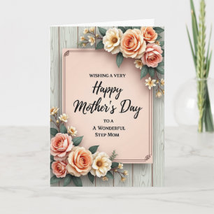 Carte rustique pour mamans heureuses