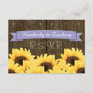CARTE RUSTIQUE RUSTIQUE SUNFLOWER LAVENDER RSVP