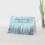 Carte Rustique Snowy Forest Brother Noël<br><div class="desc">Joyeux Noël pour carte de frère avec une forêt d'aquarelle rustique et enneigée.</div>