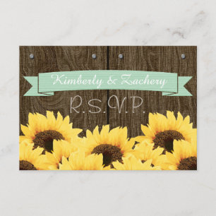 CARTE RUSTIQUE SUNFLOWER RSVP MINT