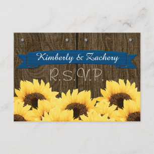 CARTE RUSTIQUE SUNLOWER COBALT RSVP