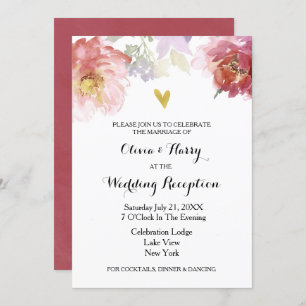 Carte Rustique Watercolor Floral Wedal