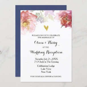 Carte Rustique Watercolor Floral Wedal