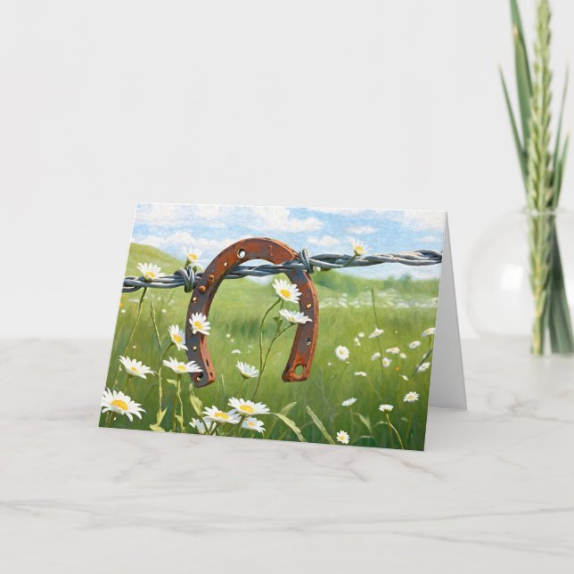 Carte Rusty Horseshoe Pour Anniversaire (Devant)