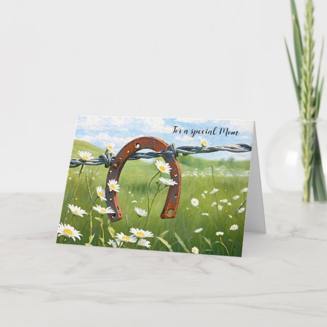 Carte Rusty Horseshoe pour l'anniversaire de maman (Devant)