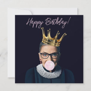Carte Ruth Ginsburg couronne chewing-gum rose Joyeux Ann