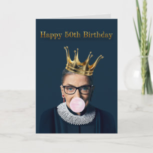 Carte Ruth Ginsburg Couronne Gomme Joyeux 50e Anniversai