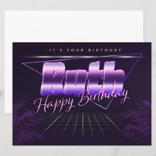 Carte Ruth Name Prénom lila retro