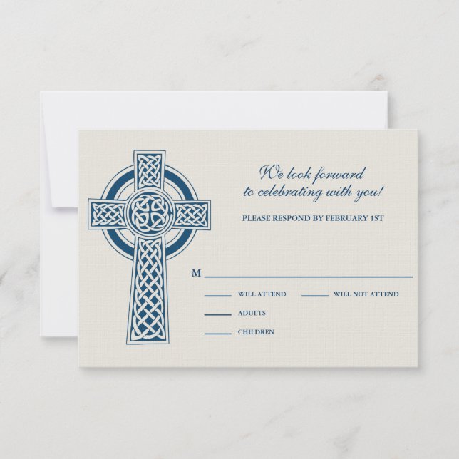 Carte RVSP Croix celtique (Devant)