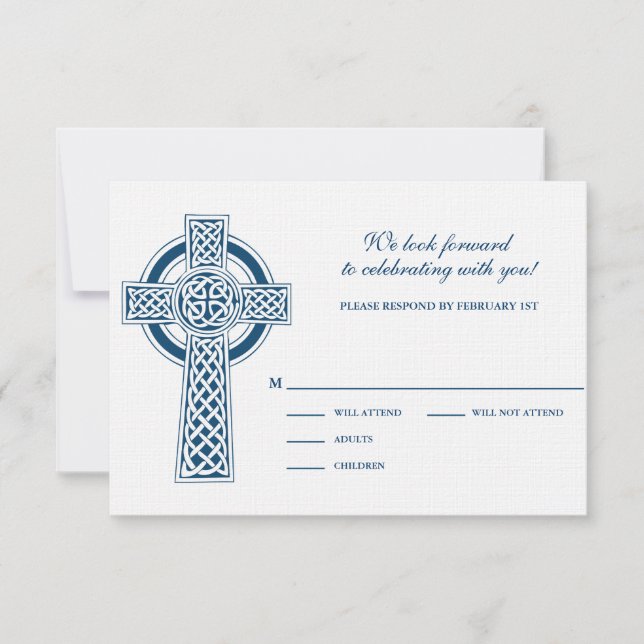 Carte RVSP Croix celtique (Devant)