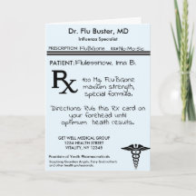RX Prescription Pad Funny Flu Remedy