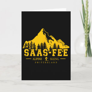 Carte Saas-fee Suisse Station de ski Ski alpin Alpes sui