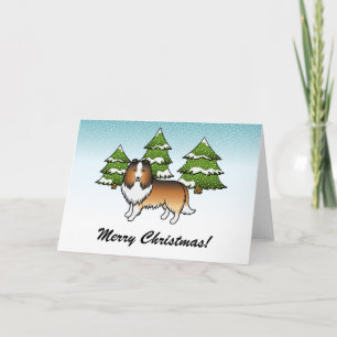 Carte Sable Shelter Dessin En Hiver & Texte