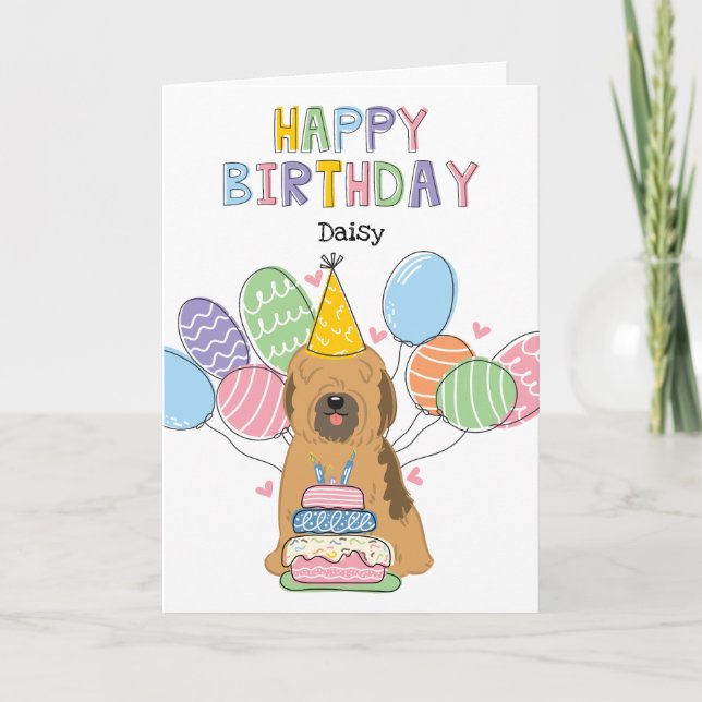 Carte Sable Tibétain Terrier Chien fête d'anniversaire (Devant)