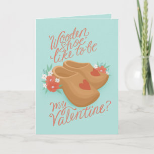 Carte Sabot de bois soit mon Valentin