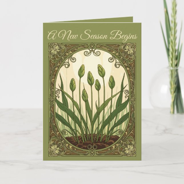 Carte Sabzeh Rebirth Vintage Botanical Nowruz Art (Devant)
