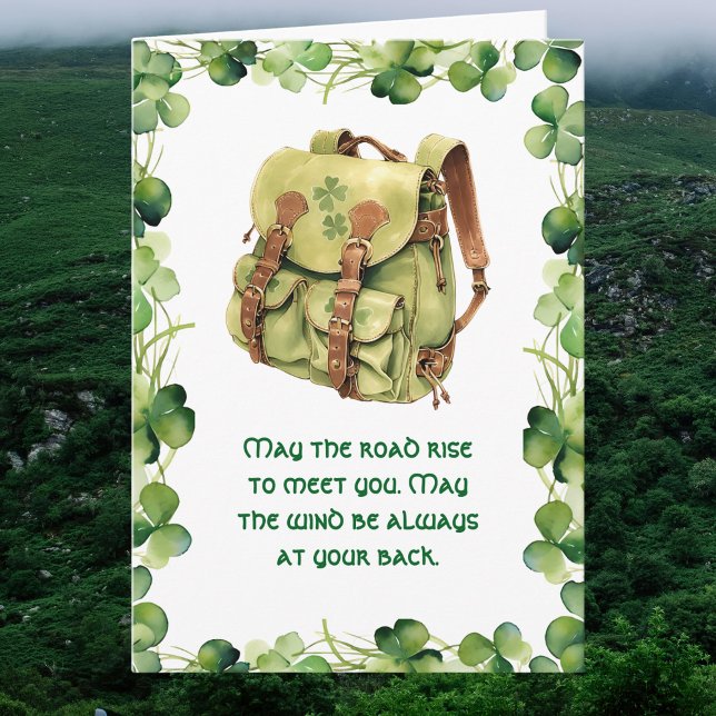 Carte Sac à dos Que la route s'élève Saint Patrick irlan (Créateur téléchargé)