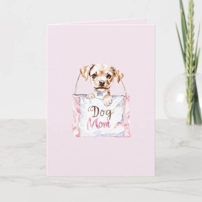 Carte Sac de maman de chien rose blush (Devant)