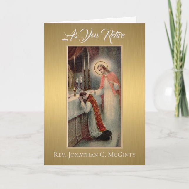 Carte Sacerdoce de retraite Jésus Autel (Devant)