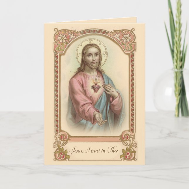 Carte Sacré Coeur Catholique Jésus J'ai confiance en toi (Devant)