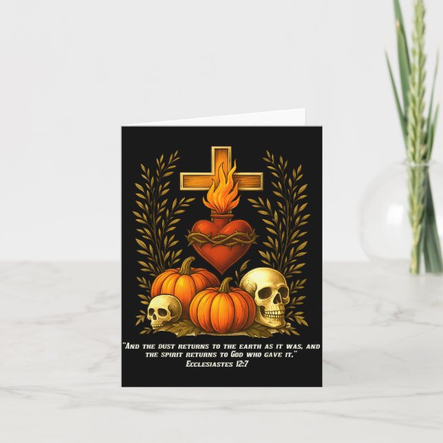 Carte Sacred Heart Halloween Jesus Skulls Pumpkins Chris (Devant)