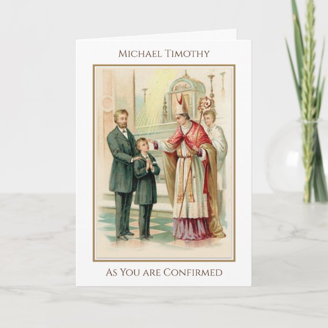Carte Sacrement de Confirmation Religieux Vintage (Devant)