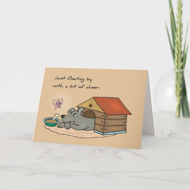 Carte Sad Dog Doghouse pense à vous (Devant)